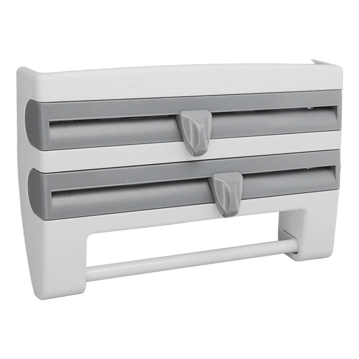 Cling Film Holder Wall Mount Multifunctional Cling Film Cutter with Screws for Kitchen Grey Blue