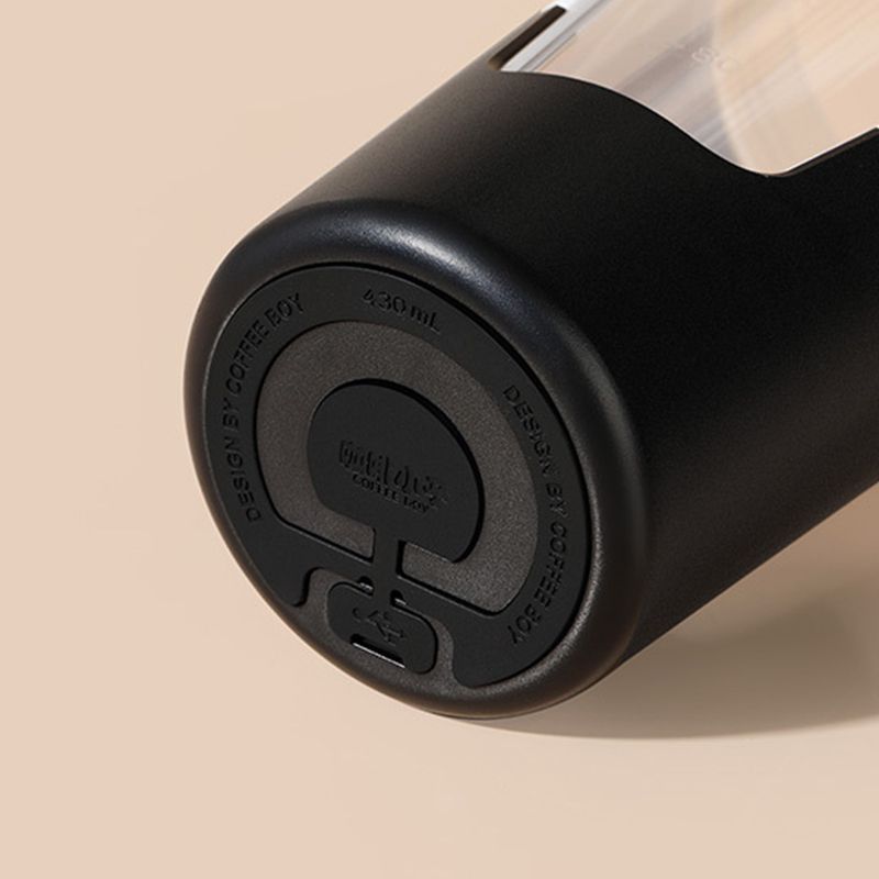 430ml Electric Mixing Mug Healthy 7000 RPM Rechargeable Self Stirring Mug with Silicone Handle for Protein Shakes Coffee Black