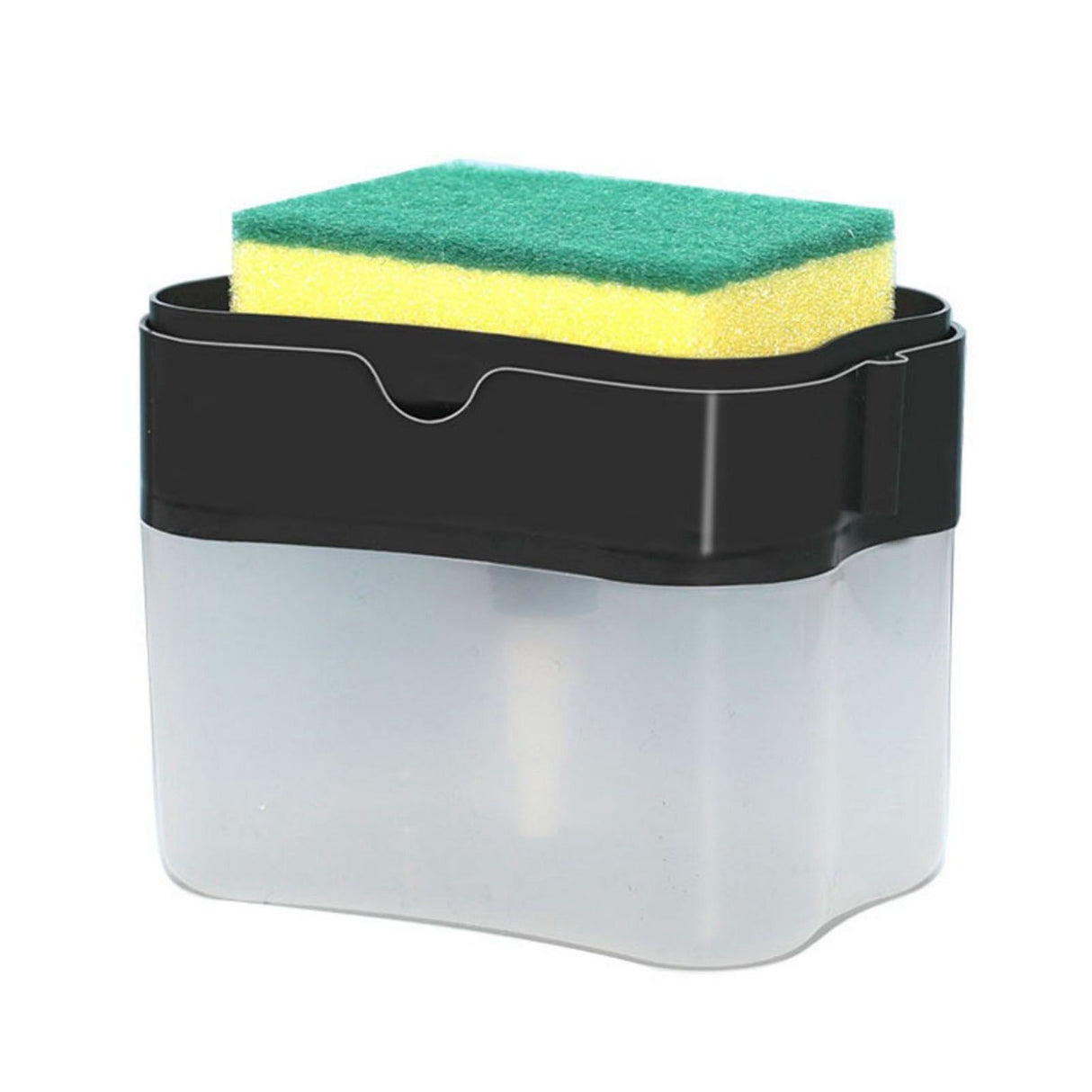 Dish Liquid Dispenser Durable Plastic Effort Saving Press Large Capacity Dish Detergent Dispenser for Kitchen Home Black