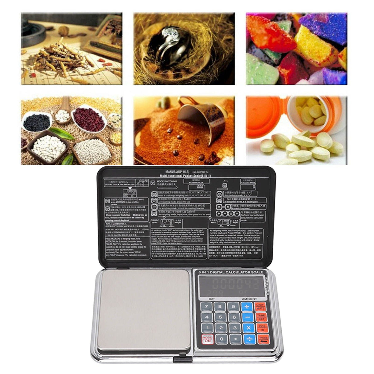 0.01/100G Digital Calculator Scale Kitchen Scale Baking Food Precise Scale with White Light Backlit Screen