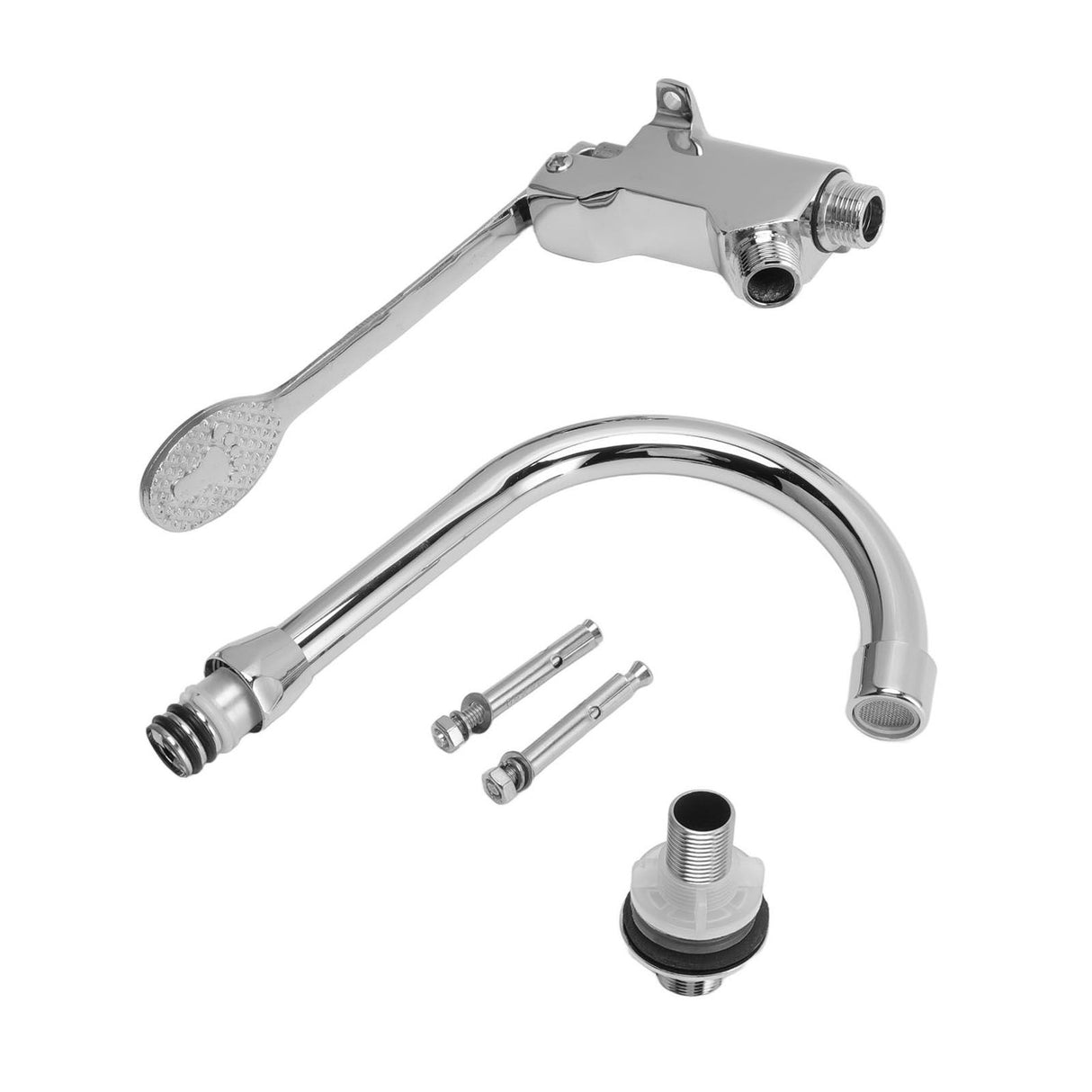 Foot Pedal Control Valve Faucet Stainless Steel Kitchen Sink Water Tap Vertical Basin Switch Faucet
