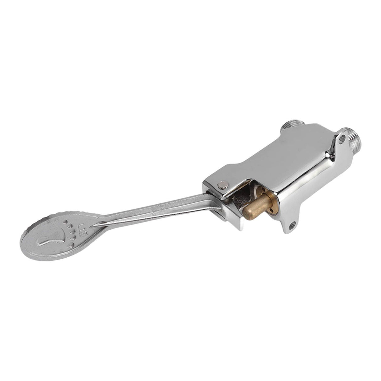 Faucet Foot Pedal Valve Silver Stainless Steel Water Saving Floor Pedal Control Switch for Public Place