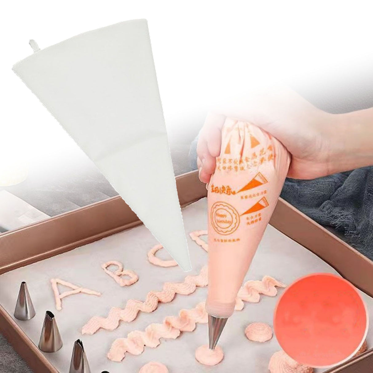 1 Pack Pastry Piping Bags Food Grade PE Disposable Baking Icing Bags Pastry Bags for Cakes Biscuits Cupcakes Decorating Bag