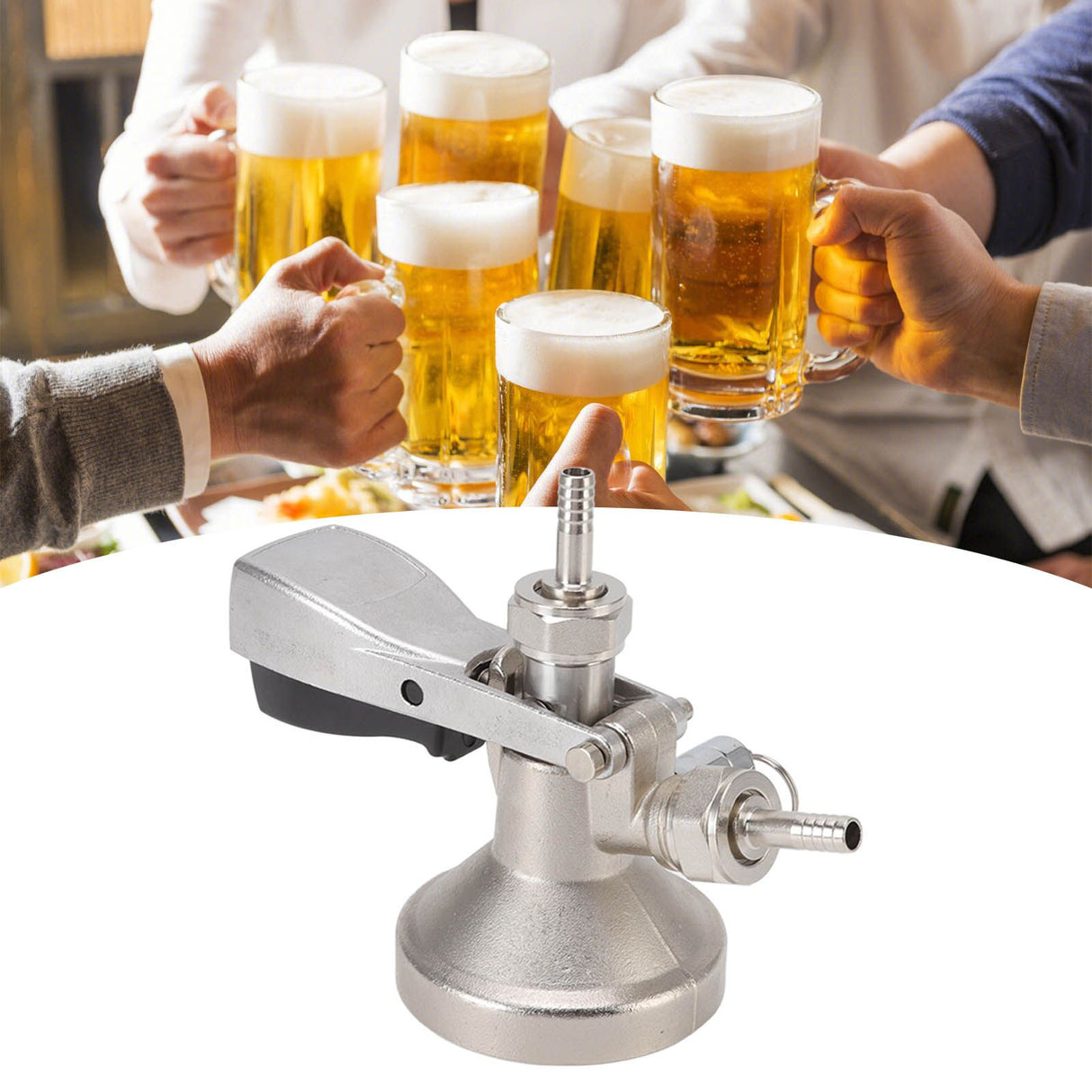 G Type Beer Keg Coupler Stainless Steel Probe Brass Body Triangular Beer Dispenser Accessory for Bar Party