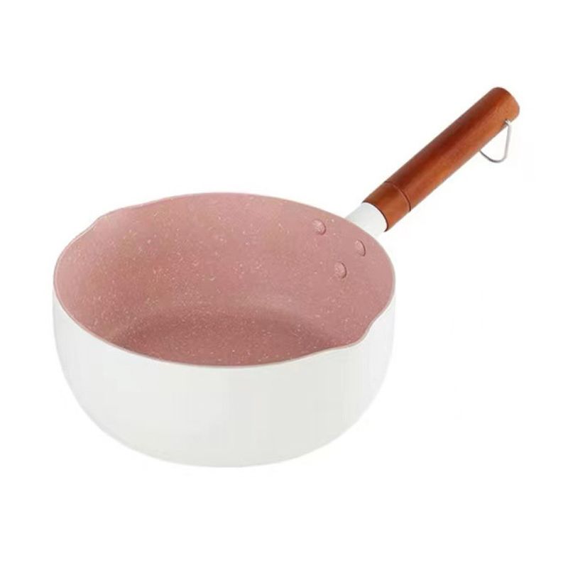 Japanese Style Saucepan Nonstick Milk Noodle Soup Sauce Pan Baby Food Cooking Pot White 20cm