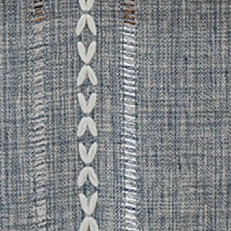 Retro Table Runner Elegant Hand Woven Cotton Linen Dining Table Runner with Tassels for Wedding Home Cross Blue