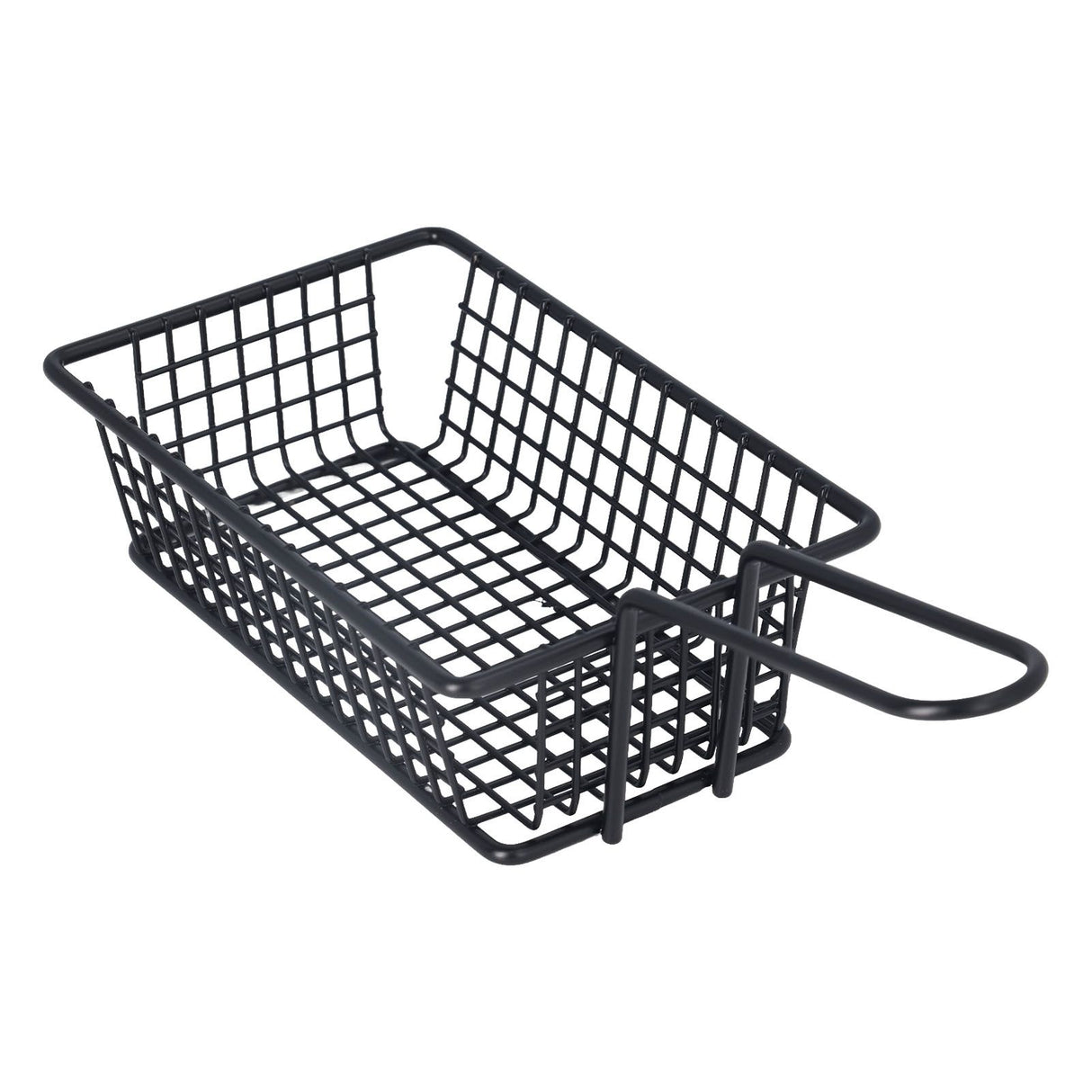 Fryer Basket Food Grade Stainless Steel French Fry Holder Frying Strainer with Handle for Restaurant Home Short Rectangle