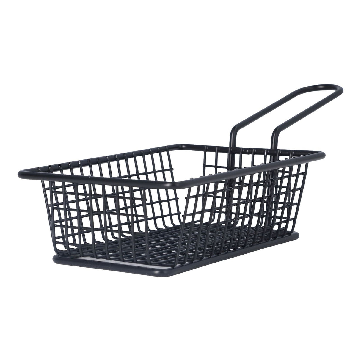 Fryer Basket Food Grade Stainless Steel French Fry Holder Frying Strainer with Handle for Restaurant Home Short Rectangle