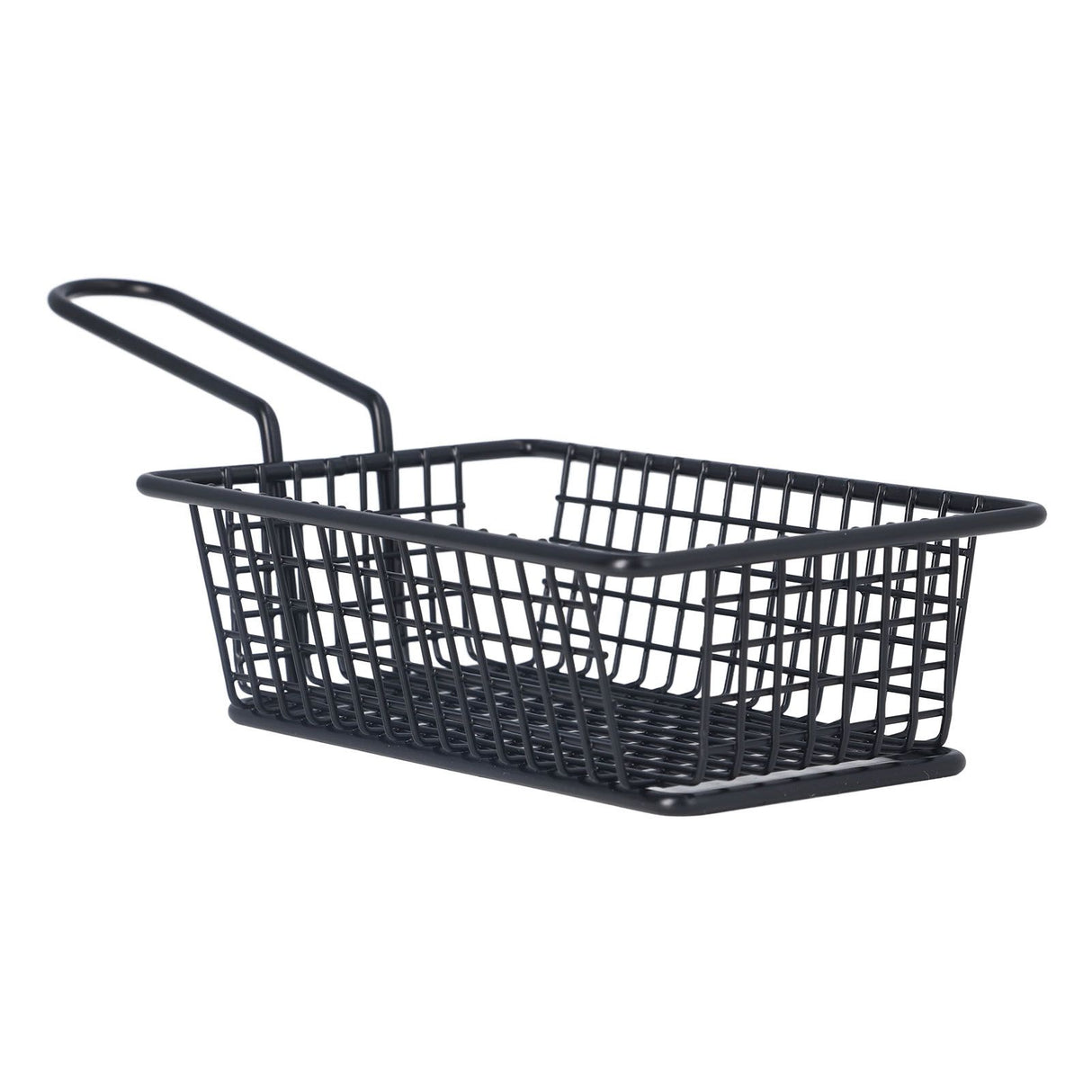 Fryer Basket Food Grade Stainless Steel French Fry Holder Frying Strainer with Handle for Restaurant Home Short Rectangle