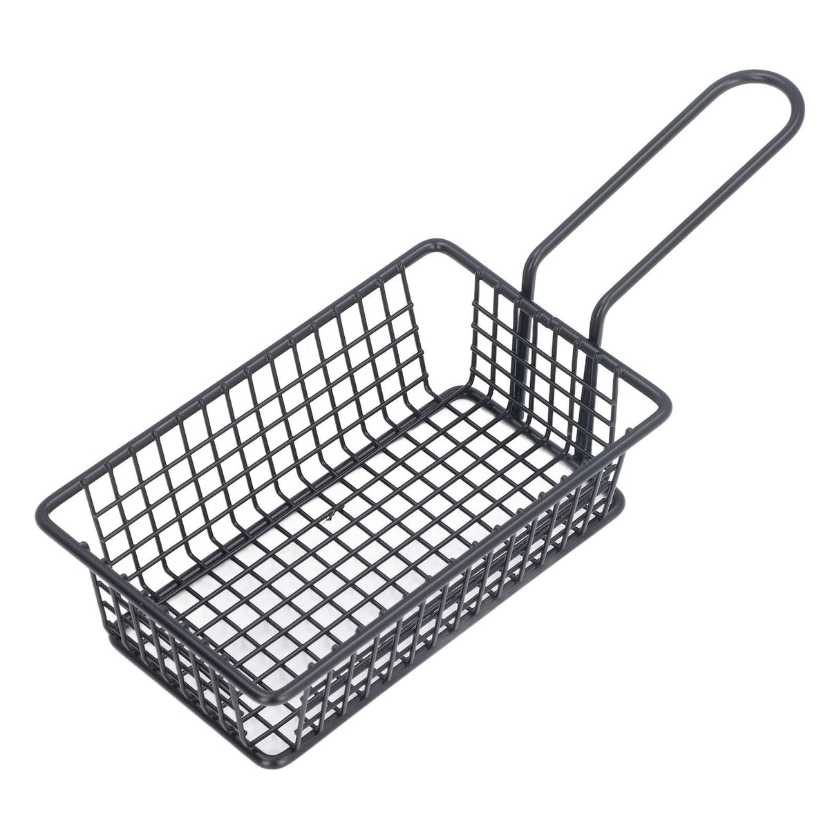 Fryer Basket Food Grade Stainless Steel French Fry Holder Frying Strainer with Handle for Restaurant Home Short Rectangle