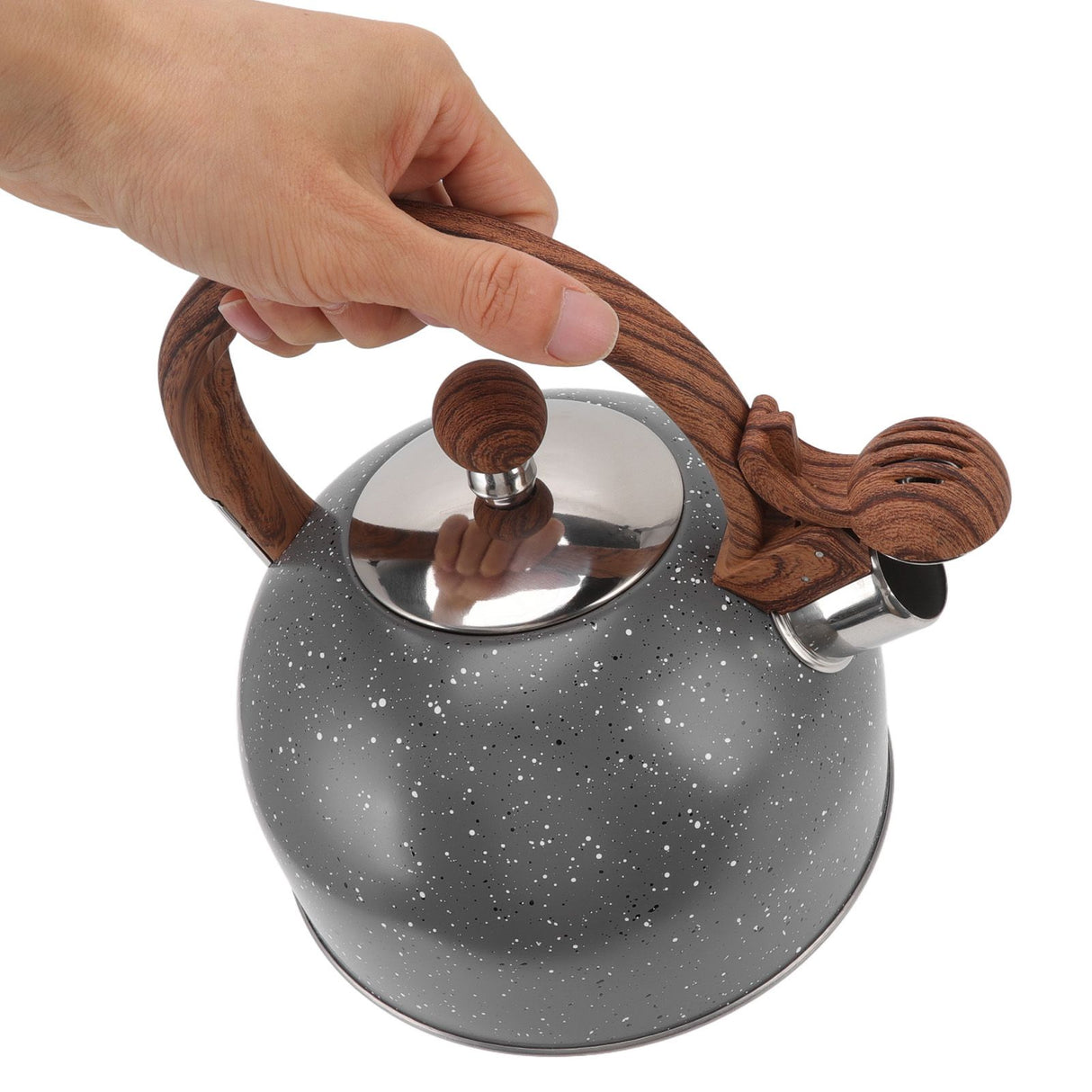 Whistling Kettle 2.5L Capacity Stainless Steel Stovetop Teapot for Water Boiling Grey