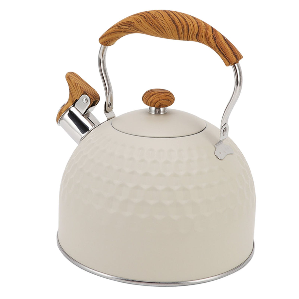 Whistling Kettle 2.5L Stainless Steel Efficient Uniform Heating Stovetop Whistling Tea Pot with Heat Insulation Handle