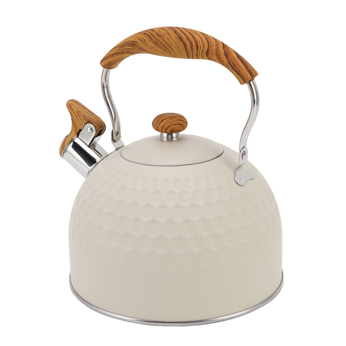 Whistling Kettle 2.5L Stainless Steel Efficient Uniform Heating Stovetop Whistling Tea Pot with Heat Insulation Handle