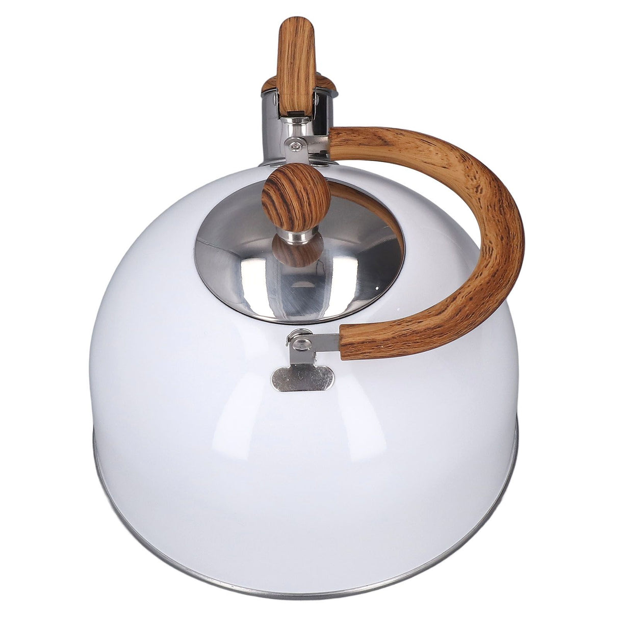 Whistling Kettle 2.5L Capacity White 304 Stainless Steel Fast Heating Ergonomic Handle Home Whistling Kettle