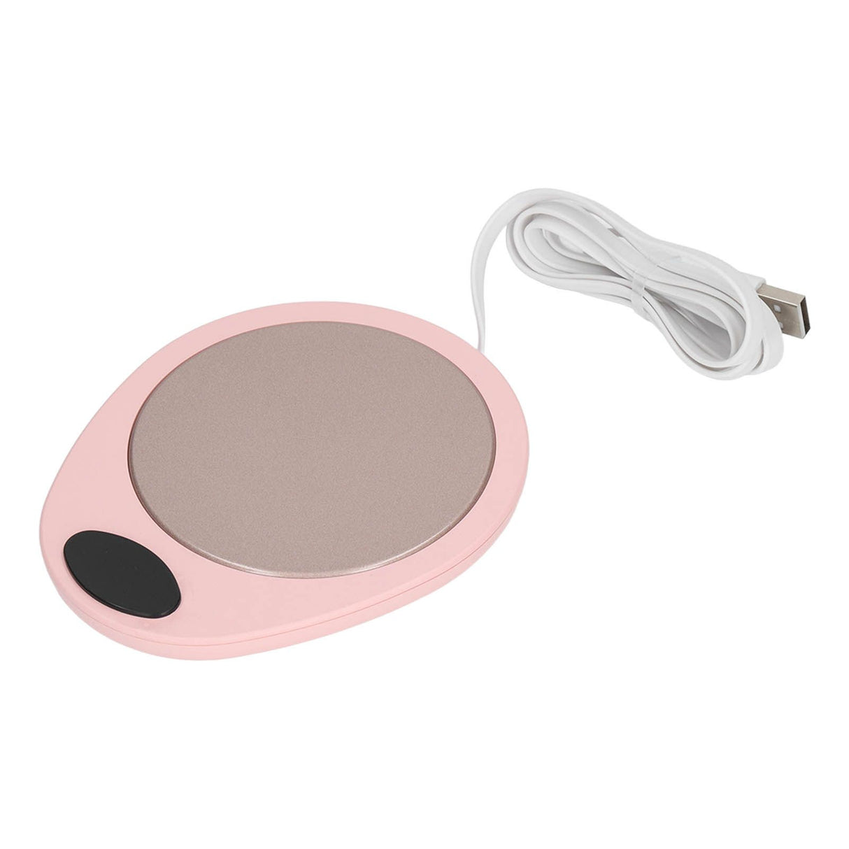 USB Mug Warmer Constant Temp Waterproof Adjustable Electric Beverage Heating Plate for Ceramic Coffee Cups Pink White