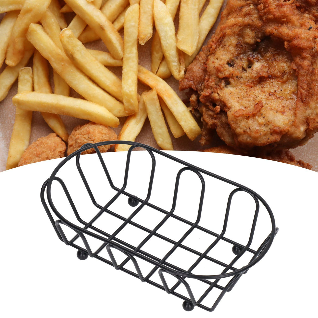 Stainless Steel French Fry Holder Food Grade Safe Fashionable Fries Basket for Snacks Baked Food