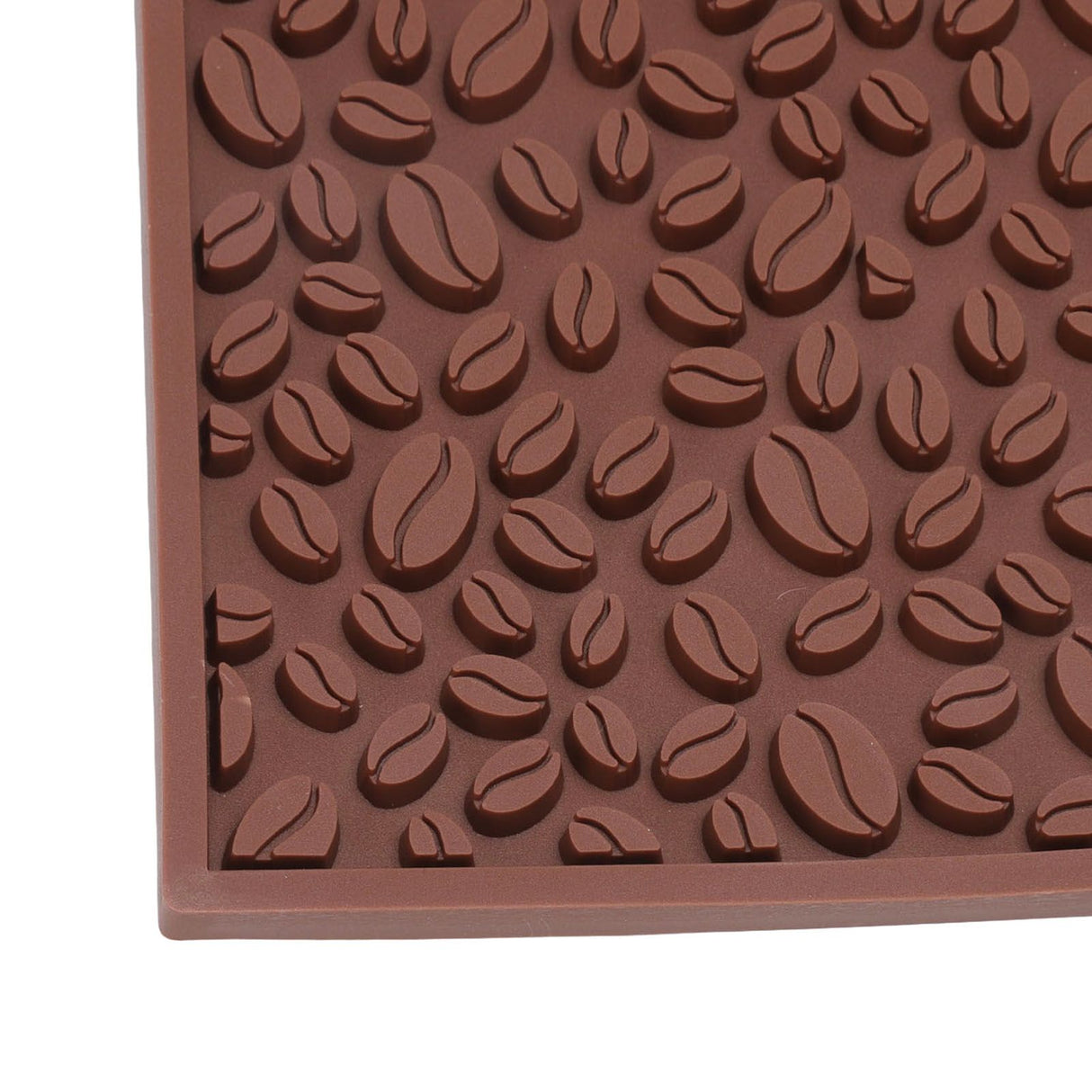 Non Slip Cup Mat Coffee Bean Design Desktop Bar Counter PVC Pad for Water Draining Filtering Brown