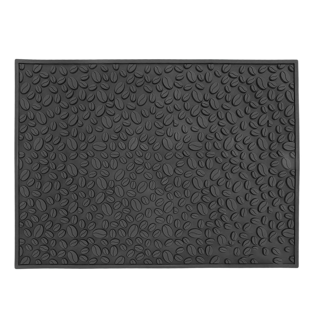 Non Slip Cup Mat Coffee Bean Design Desktop Bar Counter PVC Pad for Water Draining Filtering Black