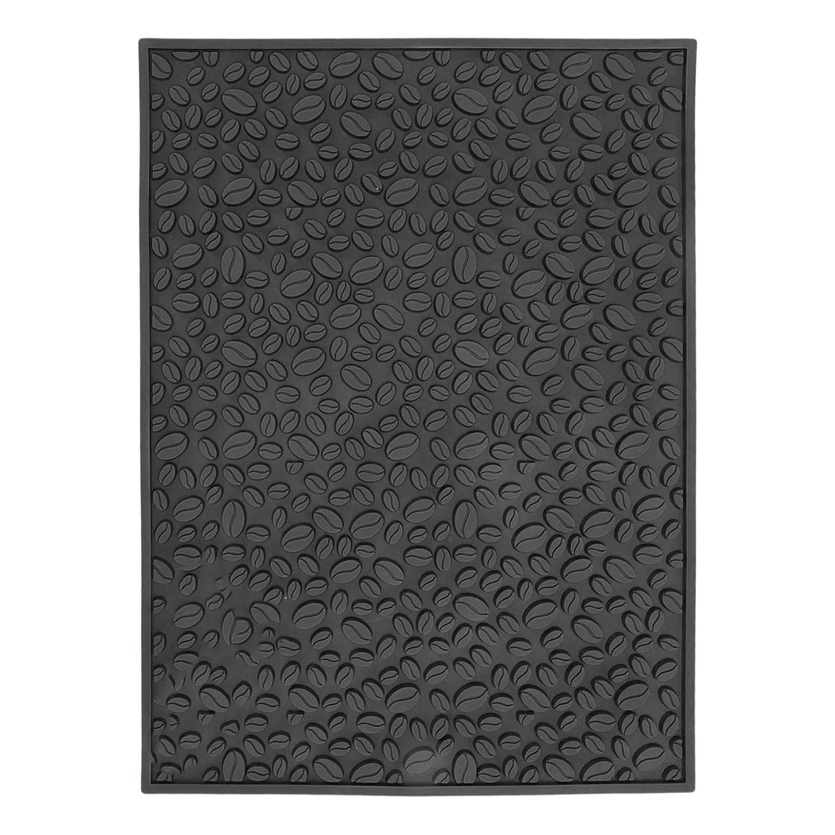 Non Slip Cup Mat Coffee Bean Design Desktop Bar Counter PVC Pad for Water Draining Filtering Black