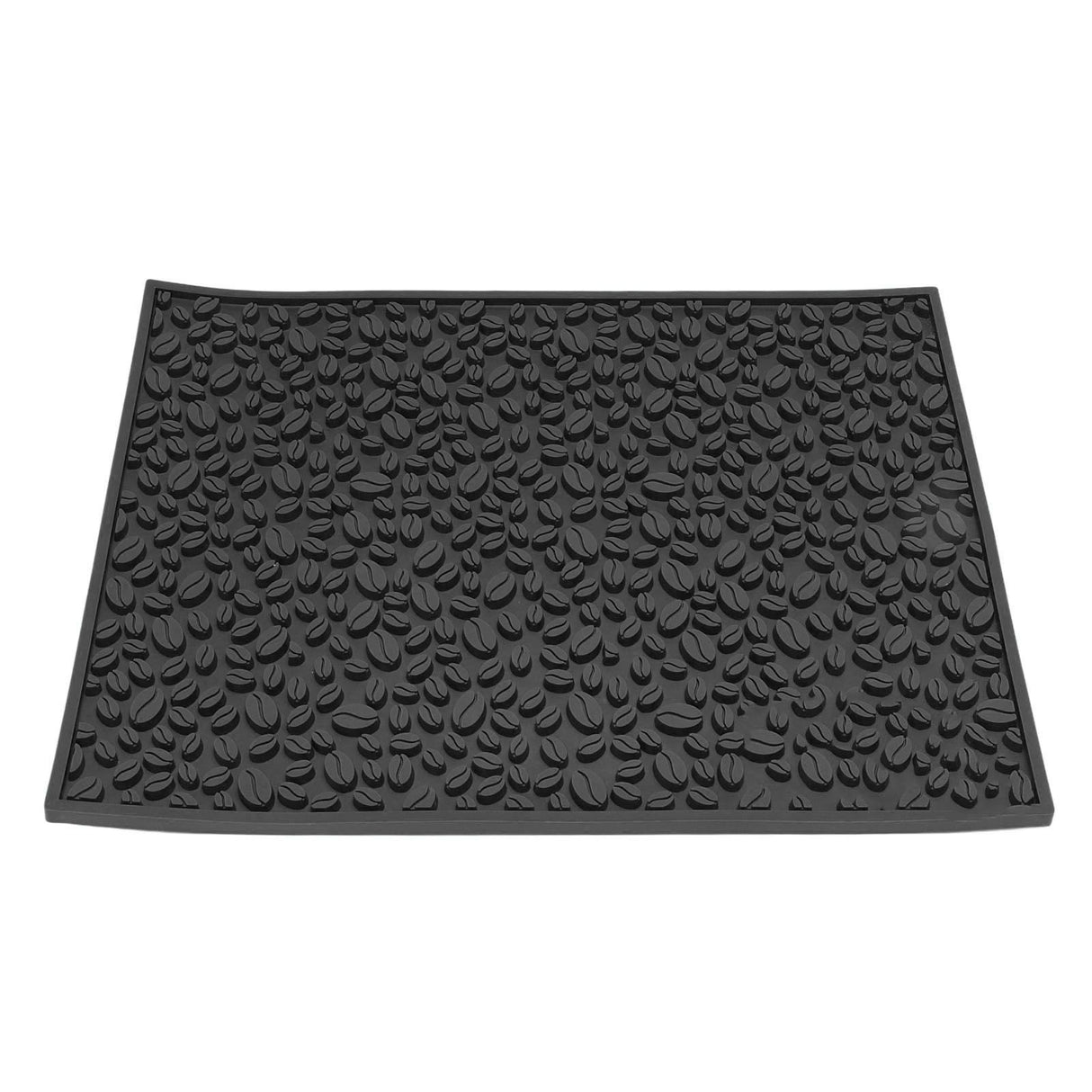 Non Slip Cup Mat Coffee Bean Design Desktop Bar Counter PVC Pad for Water Draining Filtering Black