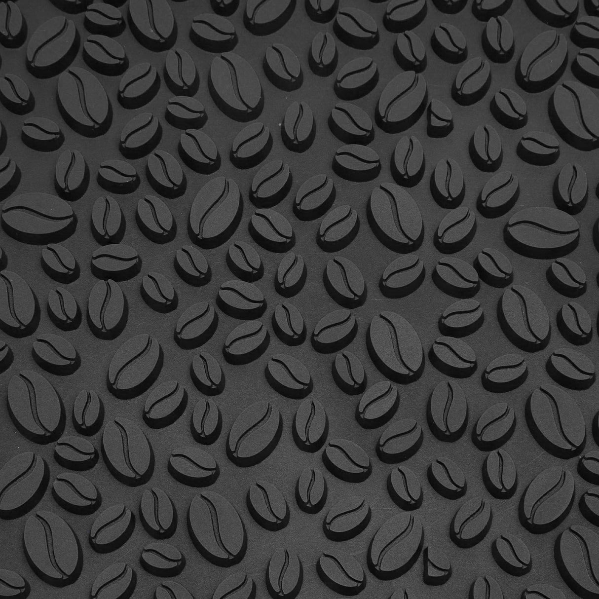 Non Slip Cup Mat Coffee Bean Design Desktop Bar Counter PVC Pad for Water Draining Filtering Black