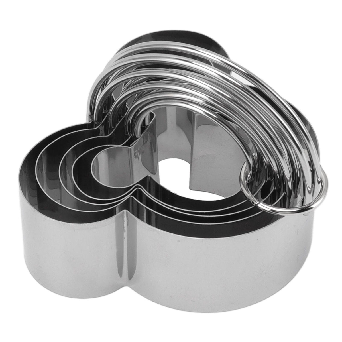 5Pcs Stainless Steel Biscuit Cutter Set Removable Easy Release Professional Cookie Cutter Set with Handle for Baking