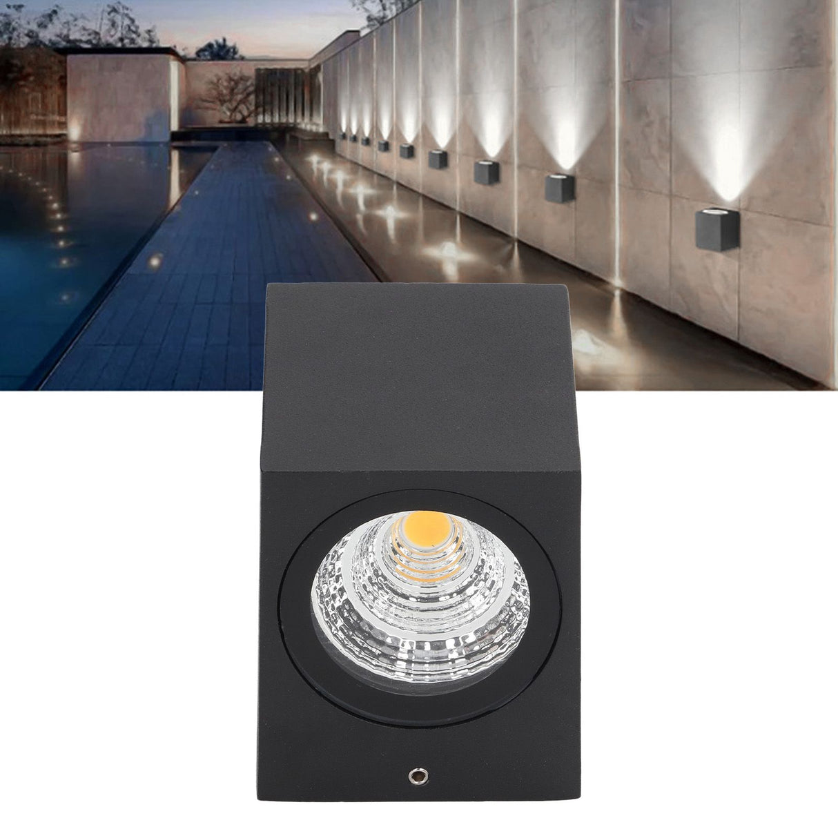 5W Outdoor LED Wall Lamp Light Aluminum Waterproof 85‑265V for Hallway Patio Porch Exterior Light Fixtures 8x7.5x6.5cm White Light