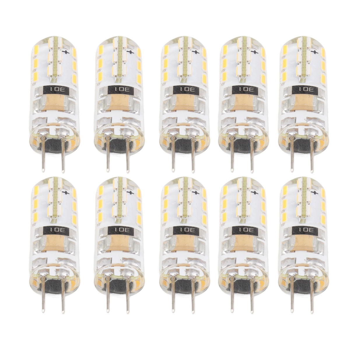 10pcs G4 LED Bulb Double Feet Base 1.5W AC110V 110LM Silicone Light Bulb for Landscape Lighting Courtyard White Light 6000K