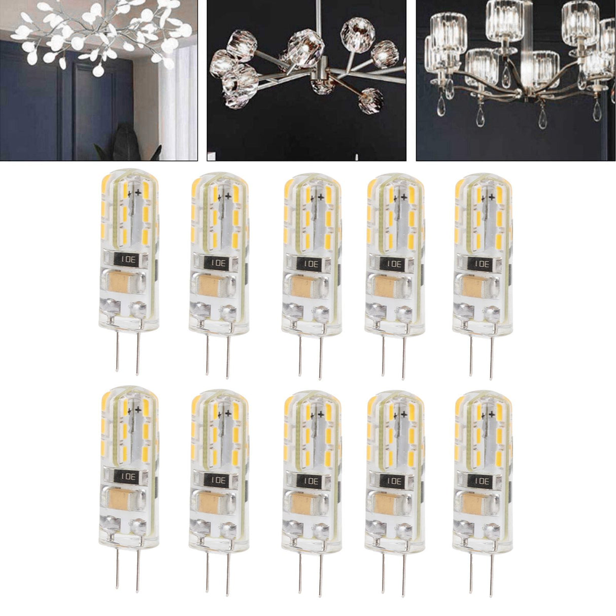 10pcs G4 LED Bulb Double Feet Base 1.5W AC110V 110LM Silicone Light Bulb for Landscape Lighting Courtyard White Light 6000K