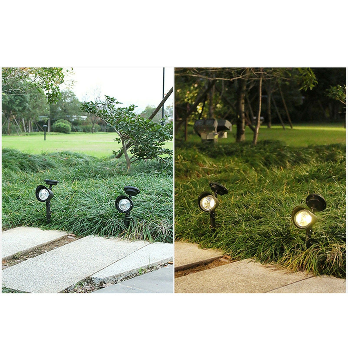 Outdoor Solar Spotlight LED Lamp Waterproof Garden Lamp Ground Lawn Light for Landscape White