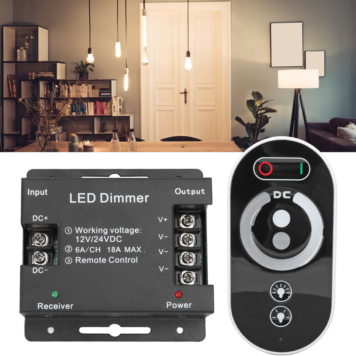 Wireless LED Dimmer RF Touch LED Light Controller Remote Dimming Controller DC 12V 24V for LED Strip Light