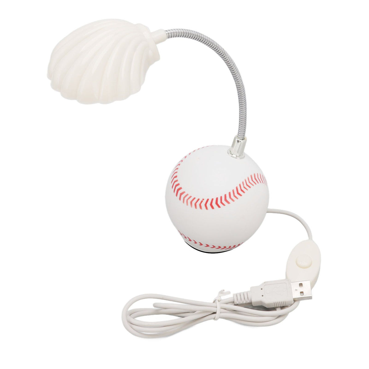 LED Table Lamp Baseball Base Seashell Shape Light Head Soft Light Portable USB Mini Desk Lamp for Home School Office