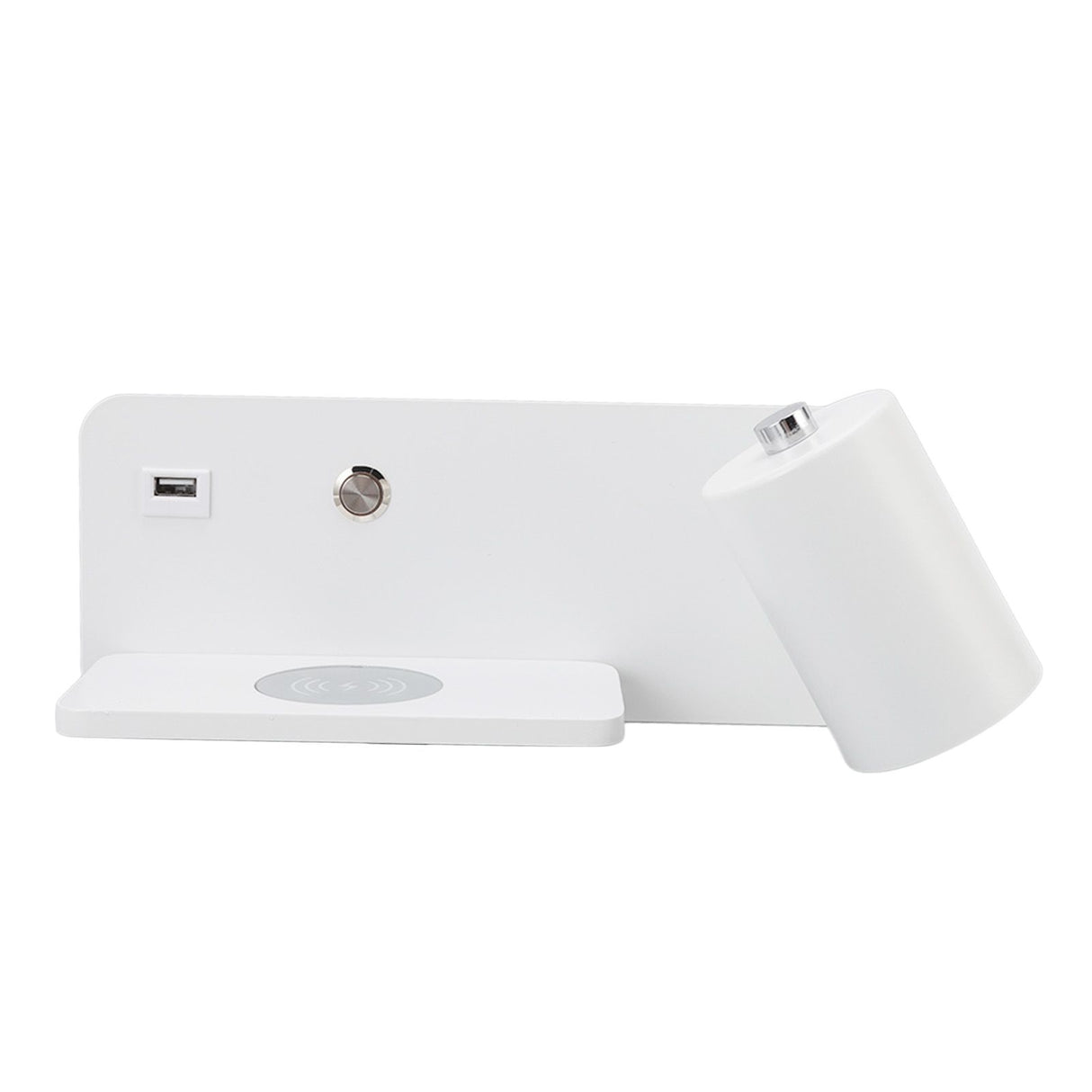 LED Wall Light USB Interface Wireless Charging LED Wall Lamp for Living Room Bedroom 85‑265V White Right