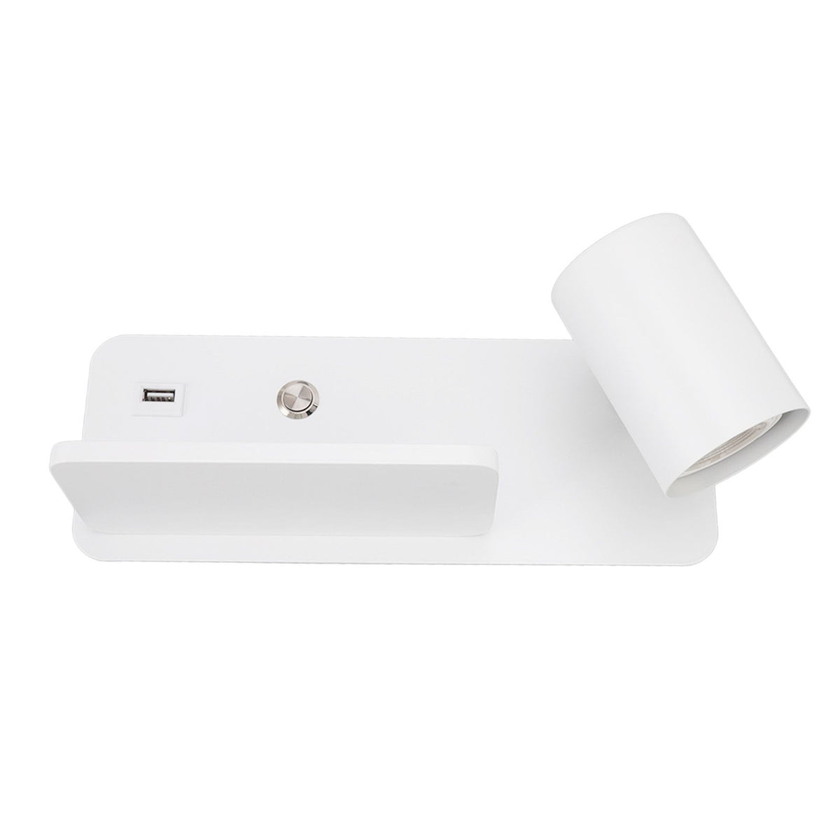 LED Wall Light USB Interface Wireless Charging LED Wall Lamp for Living Room Bedroom 85‑265V White Right
