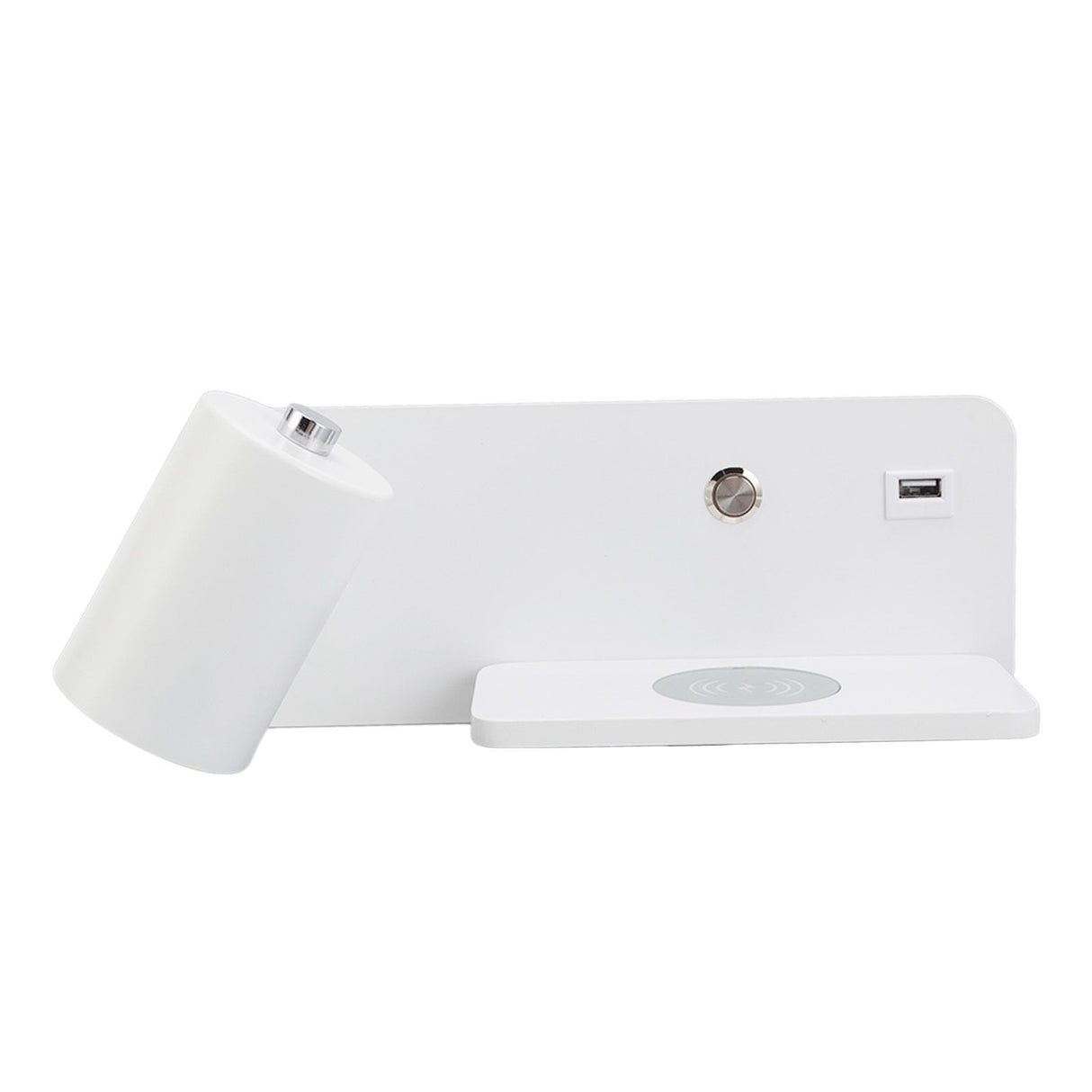 LED Wall Light USB Interface Wireless Charging LED Wall Lamp for Living Room Bedroom 85‑265V White Left