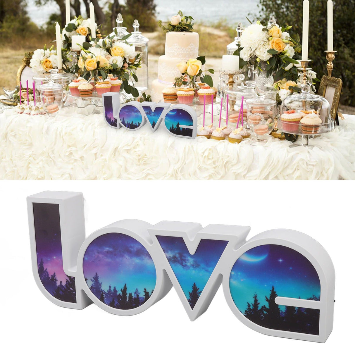 Love Letter Light LED USB and Battery Power Supply White Light Love Sign Decorations Light for Birthday Festival Forest