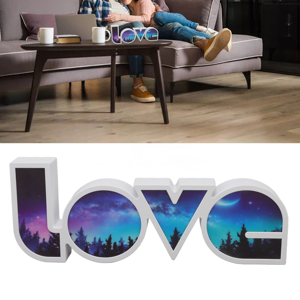 Love Letter Light LED USB and Battery Power Supply White Light Love Sign Decorations Light for Birthday Festival Forest