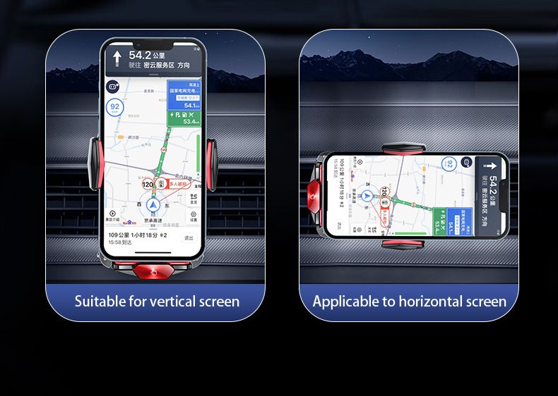 A6 Magnetic Dual Mode Wireless Car Charger Mount for iPhone Samsung Android Phones,red