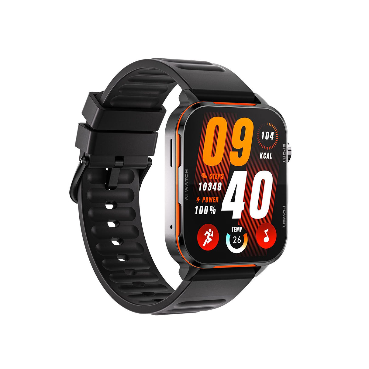 AI-WATCH2 Full Touch Screen Smart Fitness Watch for Men Women,black