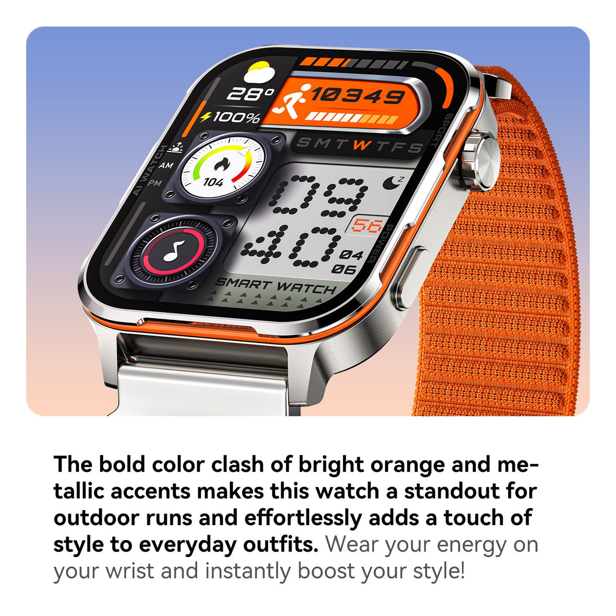 AI-WATCH2 Full Touch Screen Smart Fitness Watch for Men Women,black