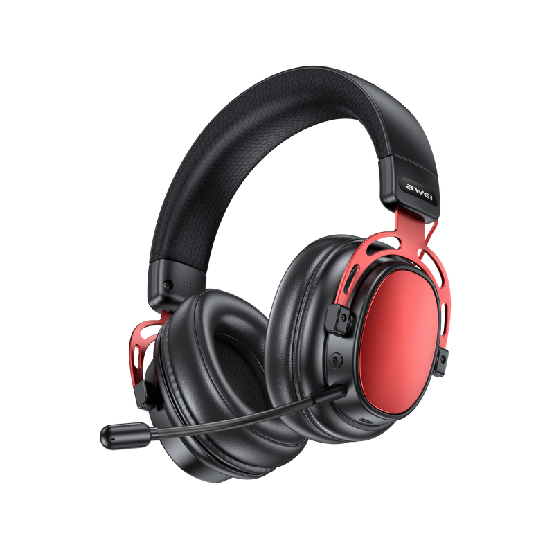 AWEI AT36 Tri‑Mode Wireless Gaming Headset, Low‑Latency 2.4G Bluetooth,red
