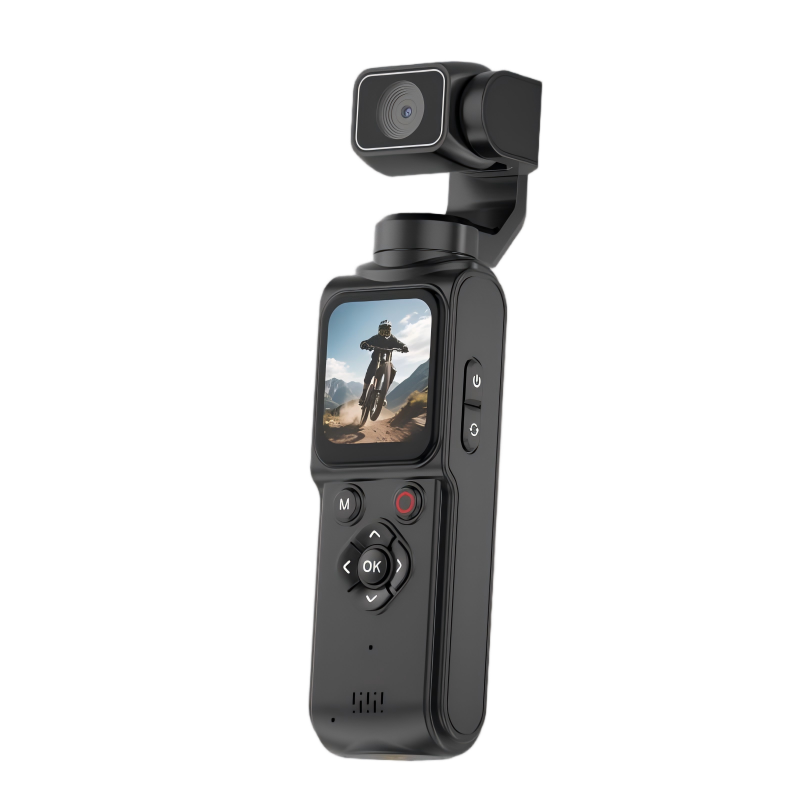 AT-M105 Pocket Gimbal Vlog Camera, 4K HD Handheld Video Camera,black,16GB