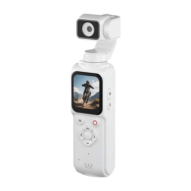 AT-M105 Pocket Gimbal Vlog Camera, 4K HD Handheld Video Camera,white,32GB