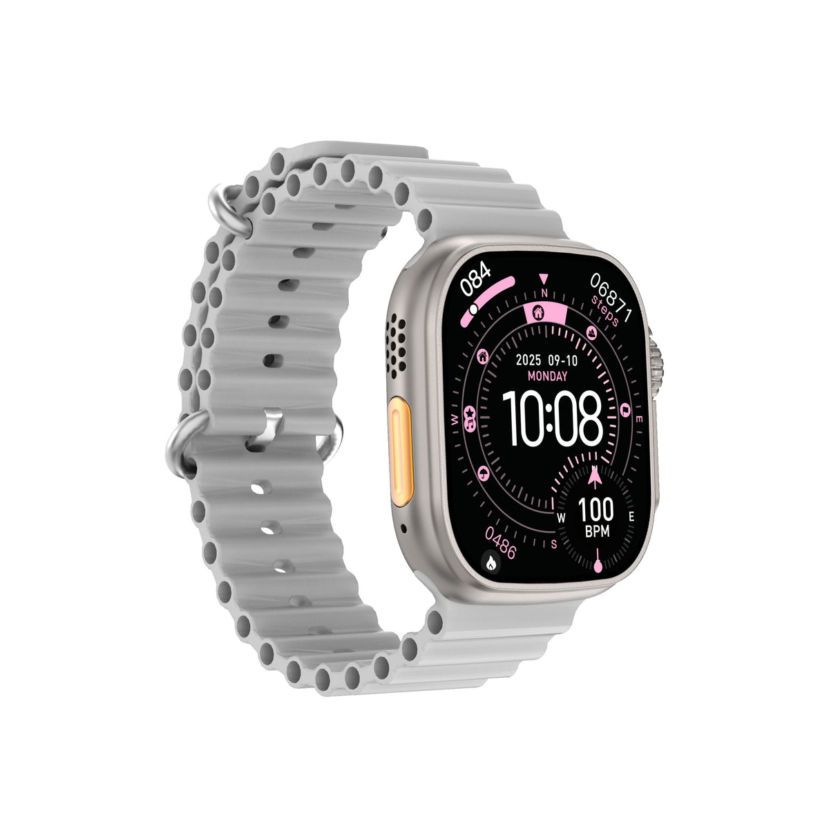 DT Ultra 4 Smart Watch Full Touch Screen Fitness Tracker for Men Women,White