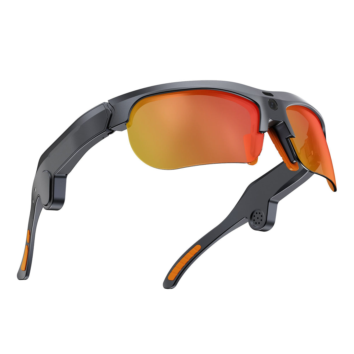 E08 Smart Bluetooth Cycling Sunglasses with Camera, UV400 Outdoor Sports Glasses,orange