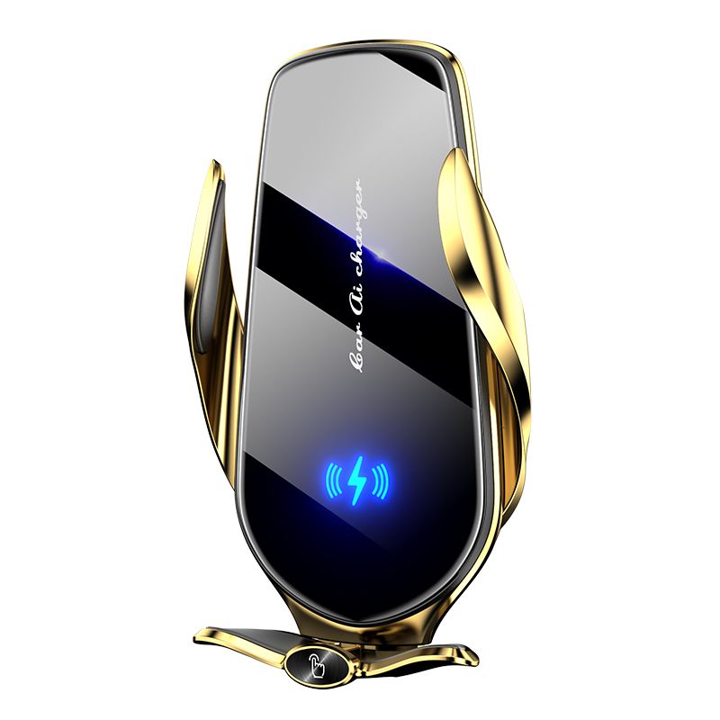 FJ22 Auto Clamping Wireless Car Charger Mount Infrared Air Vent Phone Holder,Golden