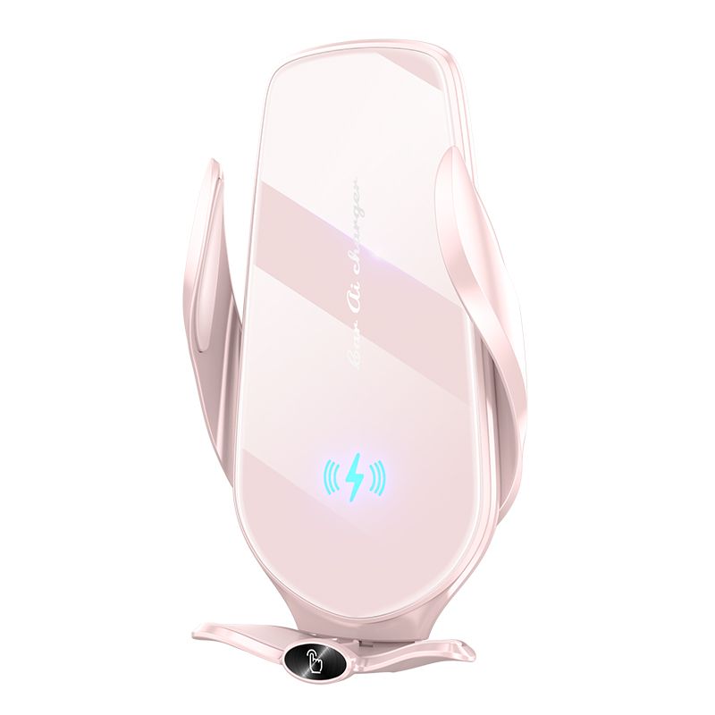 FJ22 Auto Clamping Wireless Car Charger Mount Infrared Air Vent Phone Holder,pink