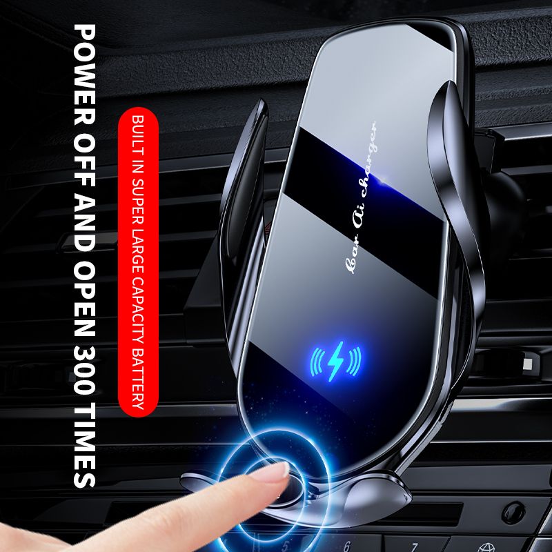 FJ22 Auto Clamping Wireless Car Charger Mount Infrared Air Vent Phone Holder,Silver