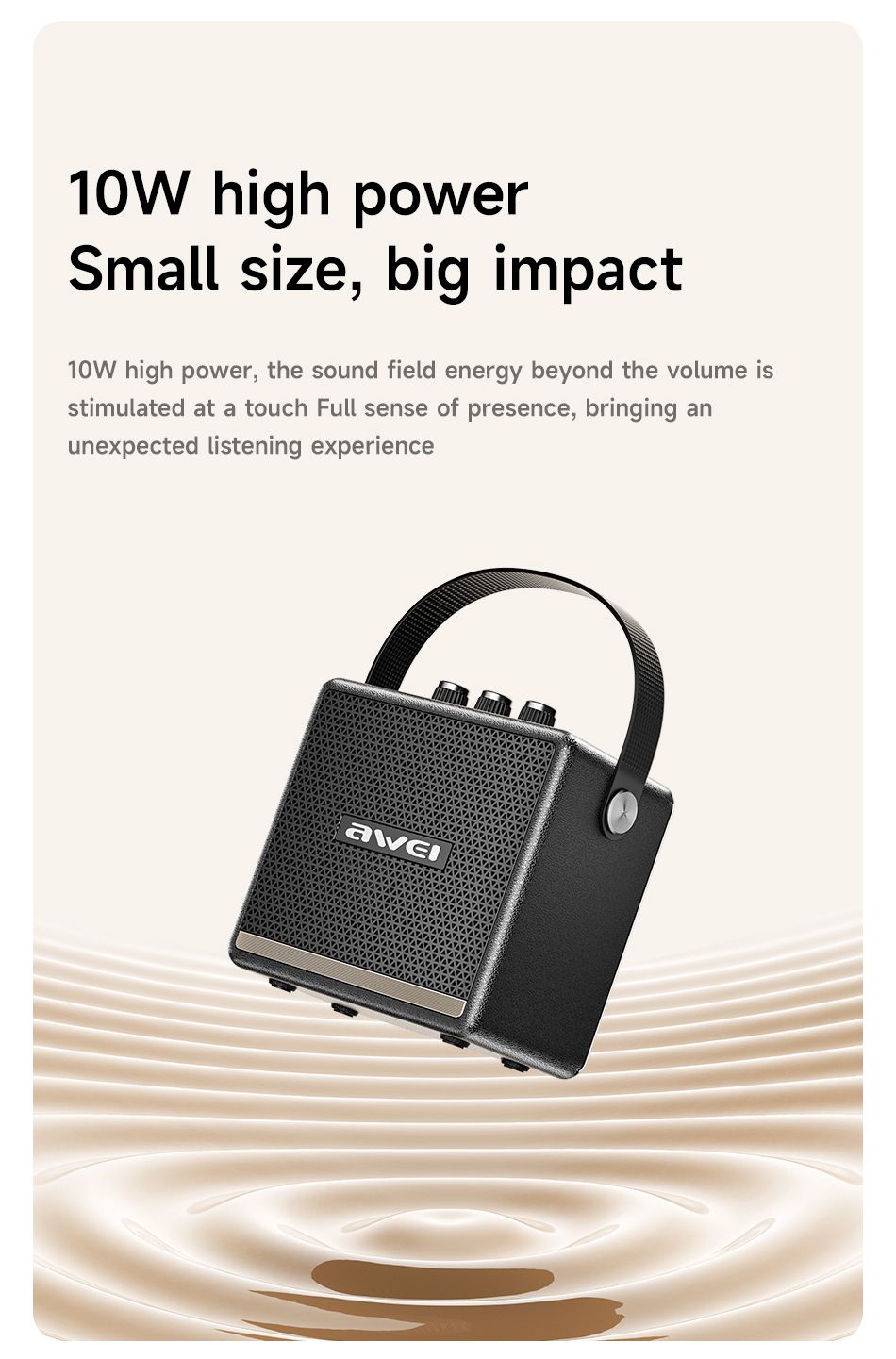 AWEI KA30 Mini Retro Bluetooth Speaker,black