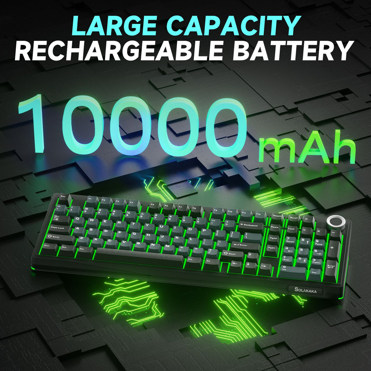 Solakaka Ki99pro 3‑Mode RGB Mechanical Keyboard, Gray‑Blue